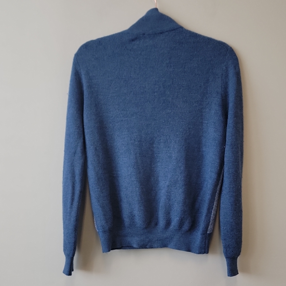 Jeremy Argyle NYC Merino Wool 1/4 Zip Sweater Blue Men’s M - Picture 7 of 10